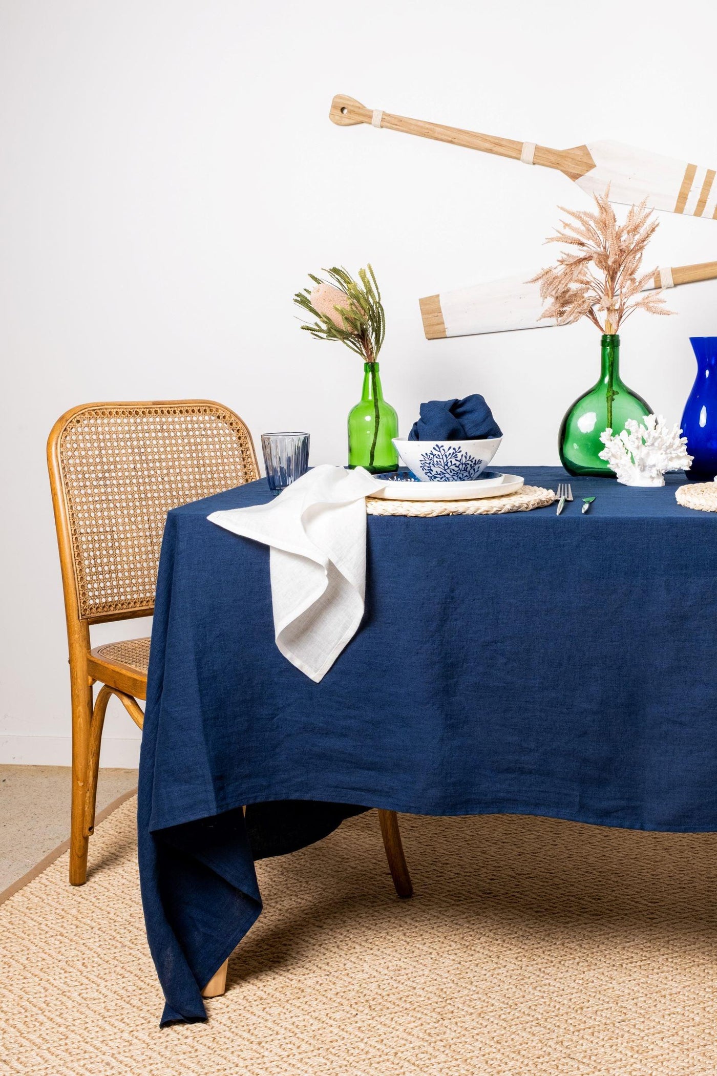 Navy Blue Linen Tablecloth - LinenBarn