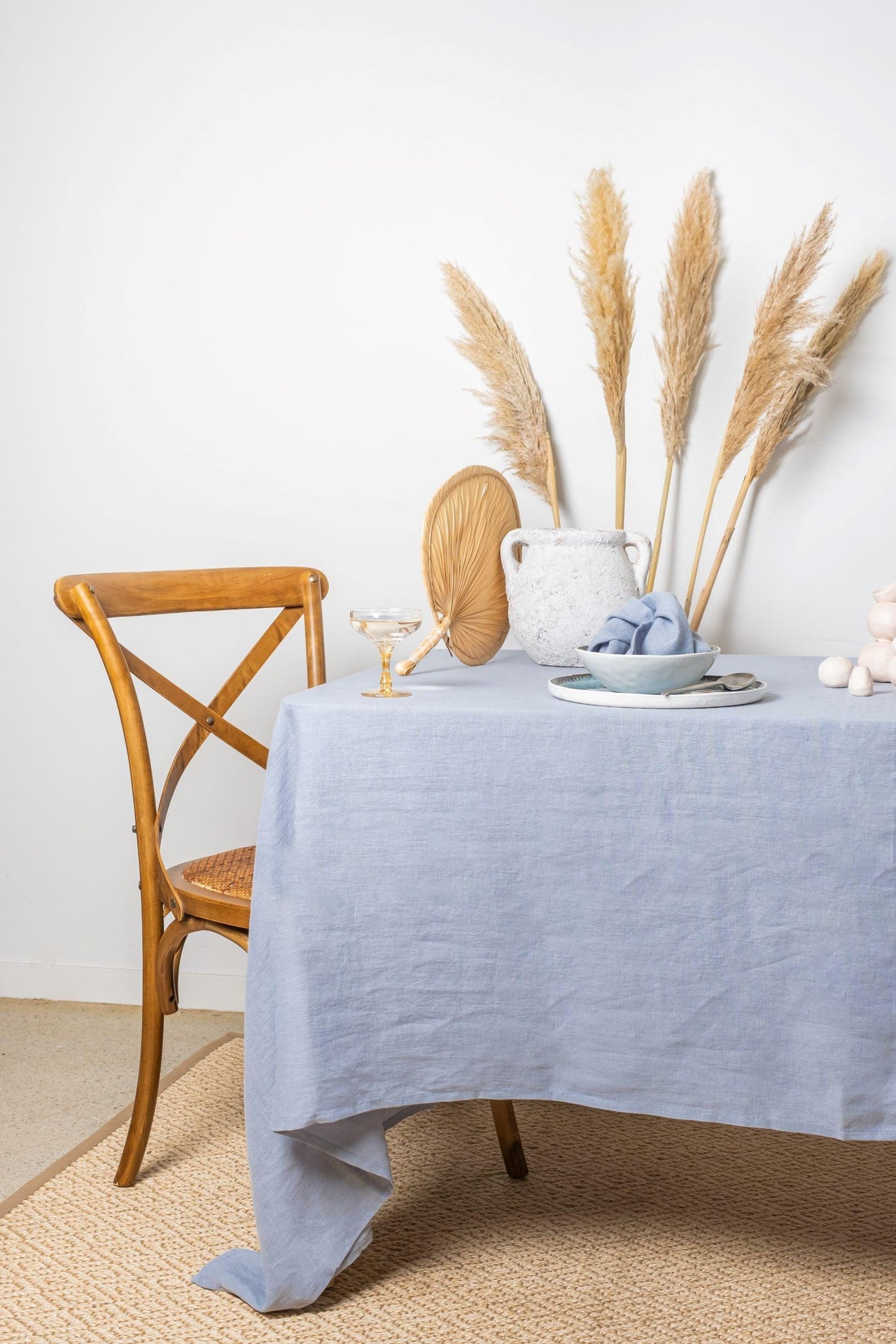 Light Blue Linen Tablecloth - LinenBarn