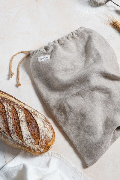 Natural Flax Linen Bread Bag