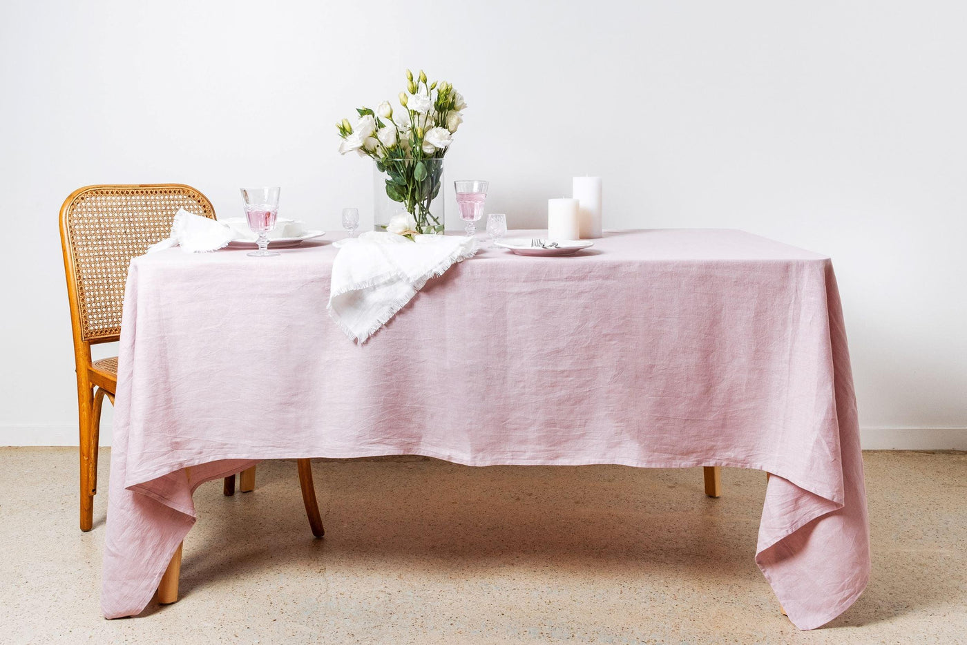 Blooming Peony Linen Tablecloth - Mitred Corners - LinenBarn