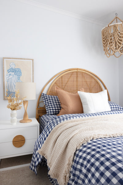 The newest addition to the LinenBarn family: Forest Green Gingham and Indigo Blue Gingham linen bedding sets
