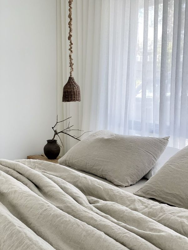 Natural Beige Linen Quilt Set - LinenBarn