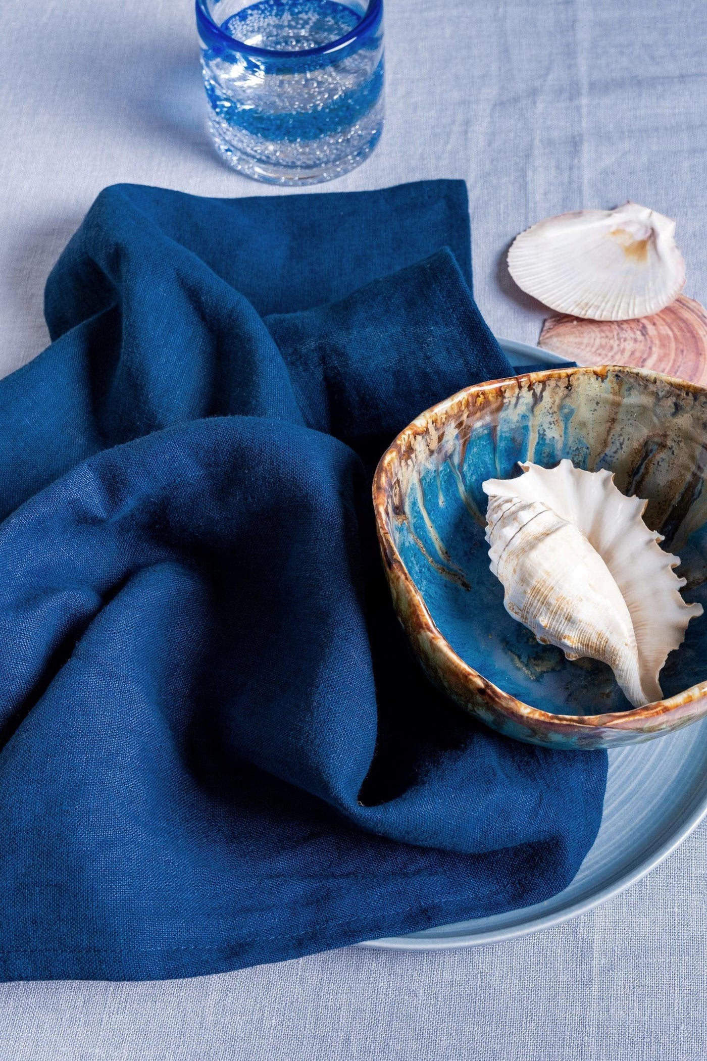 Deep Ocean Blue Linen Napkin - Set of 2 - LinenBarn