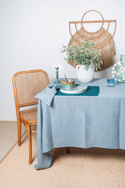 Duck Egg Blue Linen Tablecloth - LinenBarn