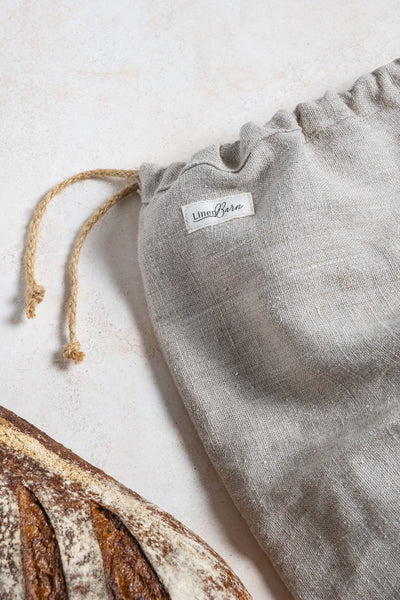 Natural Flax Linen Bread Bag