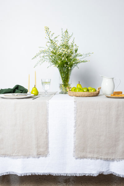 Natural Beige Linen Table Runner