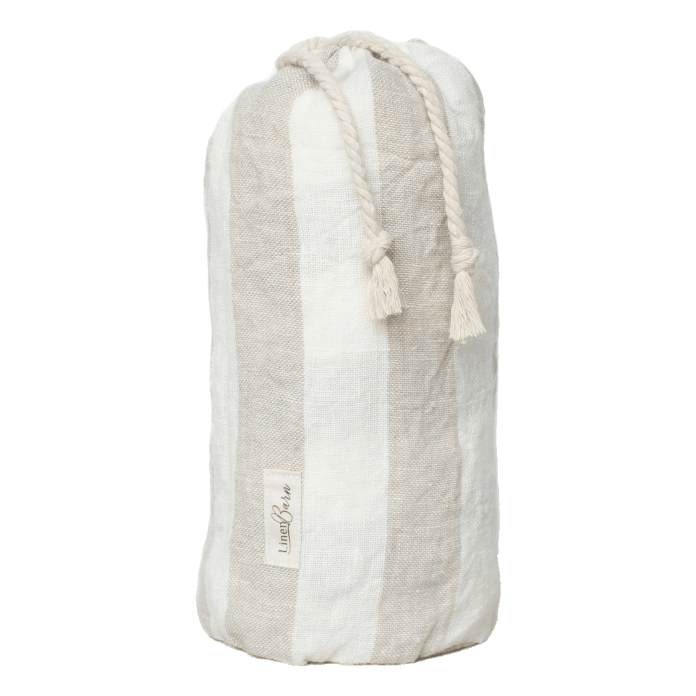 Linen Resort Towel - White and Natural Stripes - LinenBarn