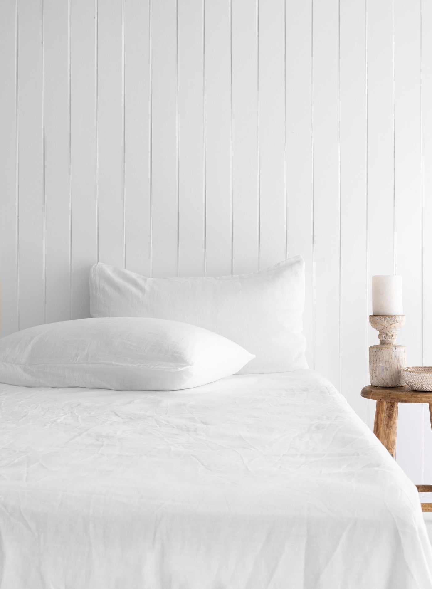 Optical White Linen Pillowcases - LinenBarn