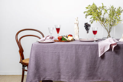 Violet Linen Tablecloth - Mulberry Milk