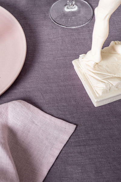 Violet Linen Tablecloth - Mulberry Milk